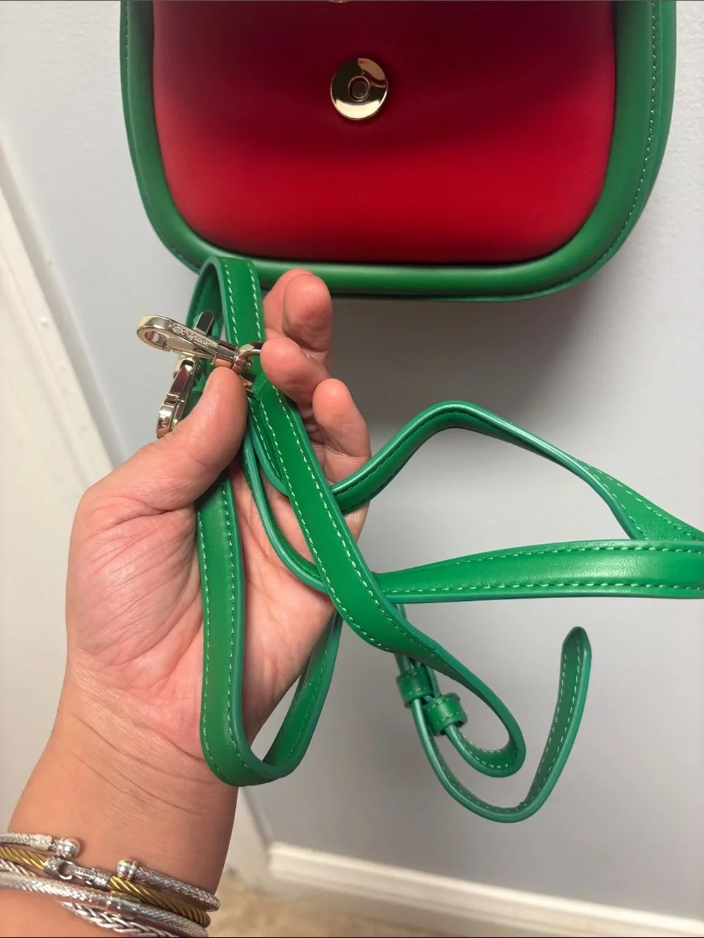 kate spade Red & Green Watermelon Top Handle Bag w/ detachable crossbody strap
